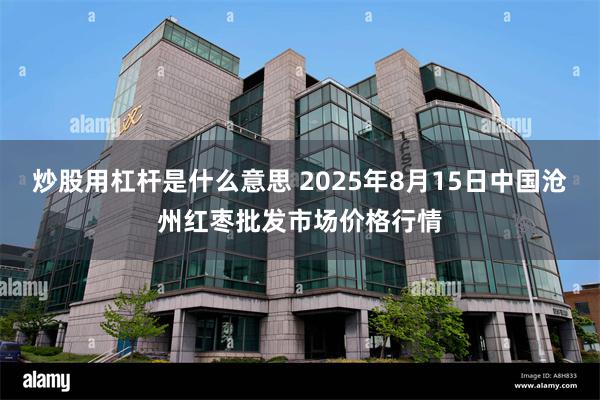 炒股用杠杆是什么意思 2025年8月15日中国沧州红枣批发市场价格行情